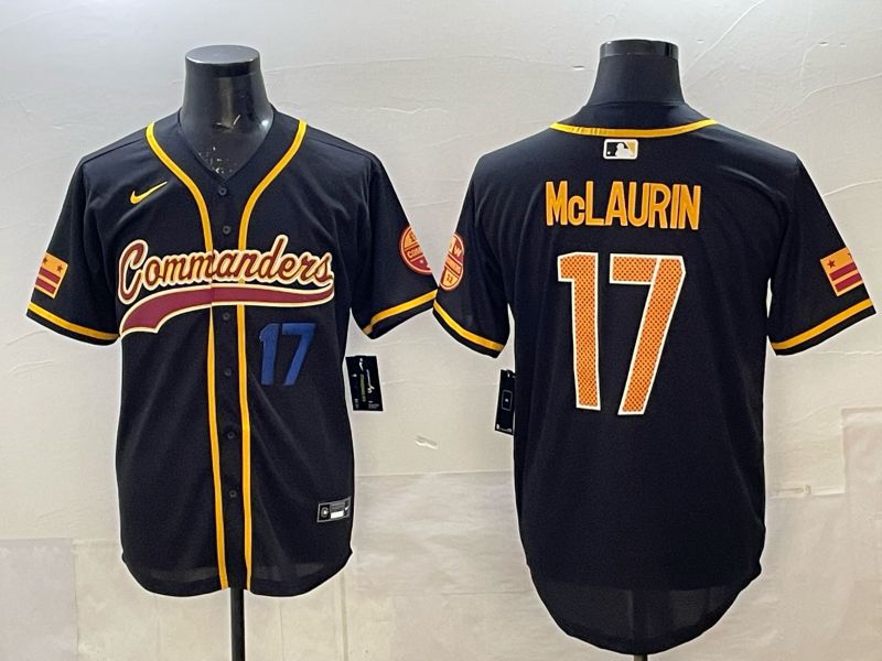 Men 2025 Nike Washington Commanders #17 Mclaurin Black 3th generation Joint Name Limited NFL Jersey 002->washington commanders->NFL Jersey